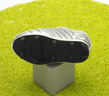 Spardose Fussballschuh versilbert 13,5 x 4,2 x 5cm