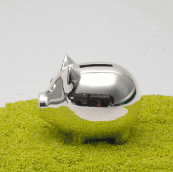 Spardose Schwein versilbert 10 x 7 x 8 cm