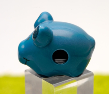 Magnet Porzellan Glückschwein Schein-Rein blau 4,5 x 3,5 cm