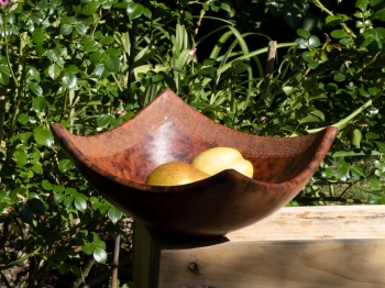 Handmade Ton Schale rund mit gewölbtem Rand 23cm