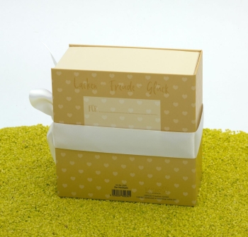 Geschenkschachtel mit Schleife - Zur Hochzeit 13 x 13 cm