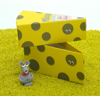 Geschenkschachtel Tortenstück mit Maus - Mäuse für Dich