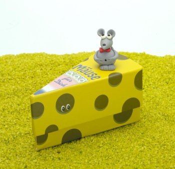 Geschenkschachtel Tortenstück mit Maus - Mäuse für Dich
