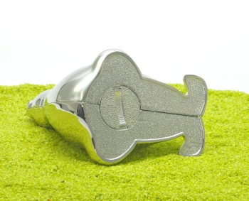Spardose Robbe versilbert 13 x 9,5 x 11,5 cm
