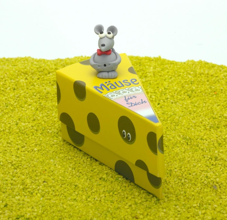 Geschenkschachtel Tortenstück mit Maus - Mäuse für Dich