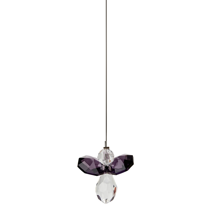 Schutzengel aus Glas Amethyst im Organzasäckchen